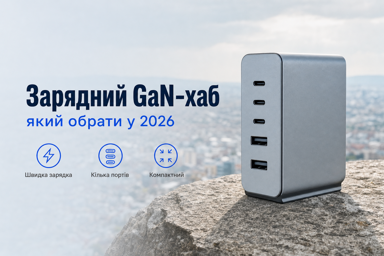 Зарядна станція для дому та офісу: який GaN-зарядний хаб обрати