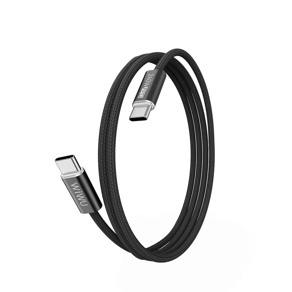 Кабель USB C to C 240W PD (1.5m) WiWU Wi-C101 — Black — Wiwu