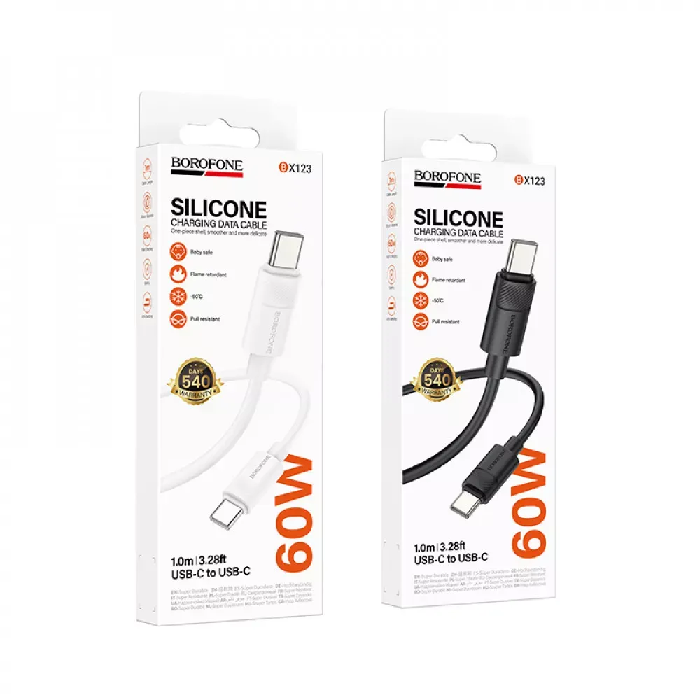 Кабель USB C to C 60W Borofone BX123 — Black — фото 4