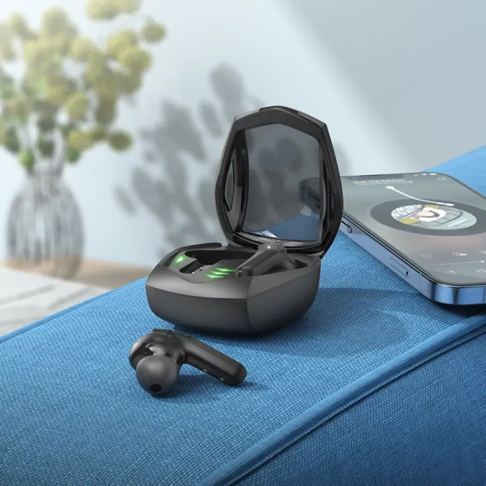 Bluetooth гарнітура TWS Hoco EW28 Magic — Black — фото 6
