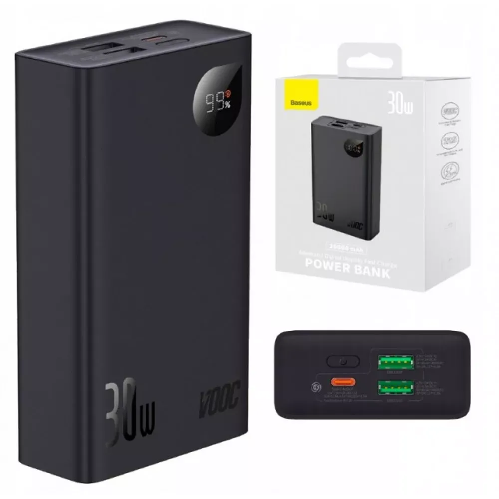 Power Bank 10000 mAh 30W Digital Display Baseus — PPAD040002 White — фото 3