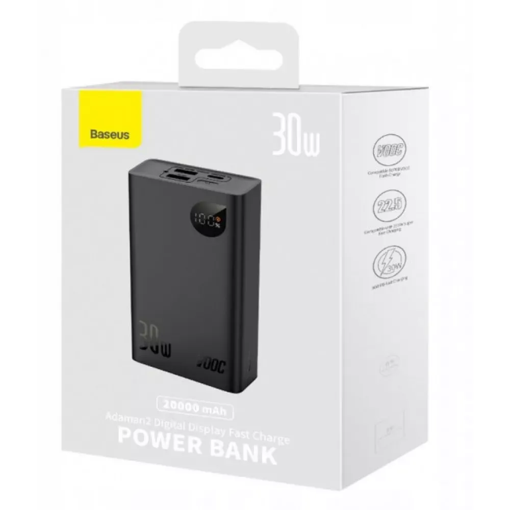 Power Bank 10000 mAh 30W Digital Display Baseus — PPAD040002 White — фото 6