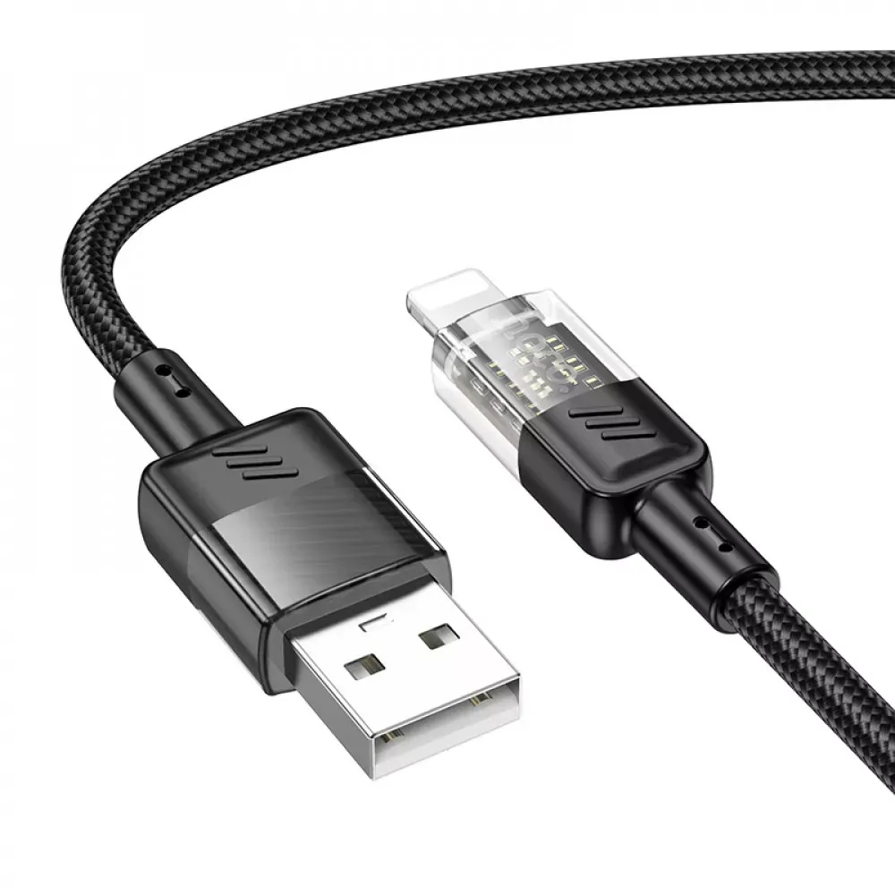 Cable Lightning 2.4A (1.2m) — Hoco U129 — Black — Hoco