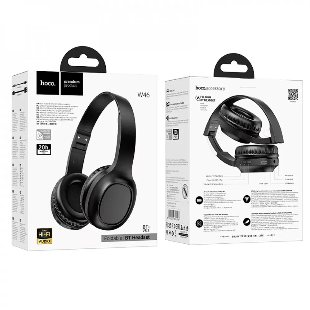 Bluetooth Headphones Hoco W46 — Black — фото 3