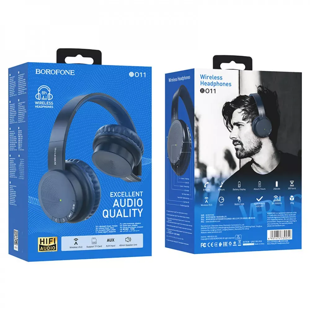 Навушники Bluetooth — Borofone BO11 Maily — Black — фото 3