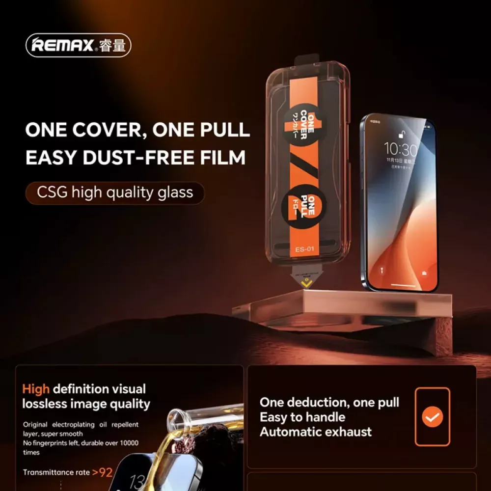 Захисне скло Remax HD Tempered Glass ES-01 iPhone 17 Pro Max — фото 5