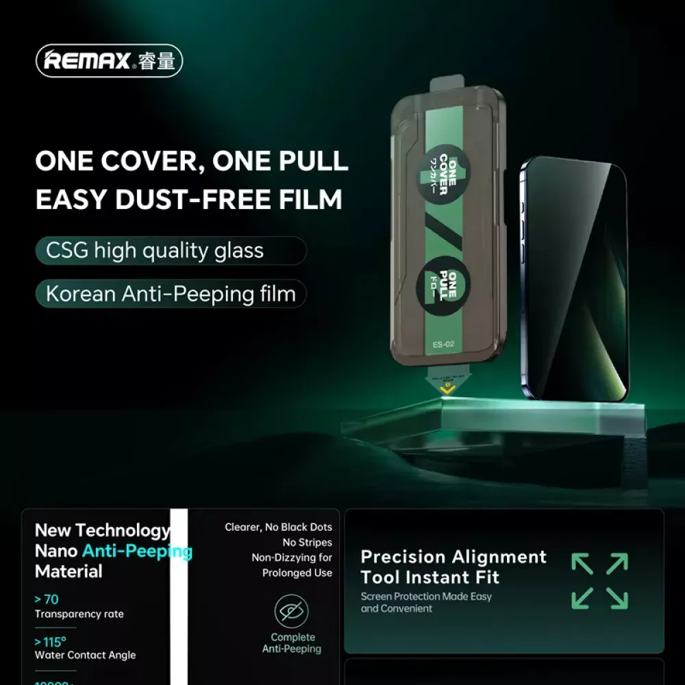 Захисне скло Remax Privacy Tempered Glass ES-02 iPhone 17 Pro — фото 5
