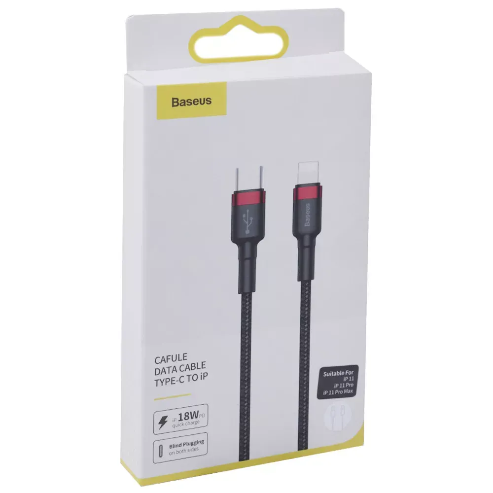 Кабель USB C to Lightning 20W PD Baseus Cafule Series — CATLKLF-G1 Gray & Black — фото 4