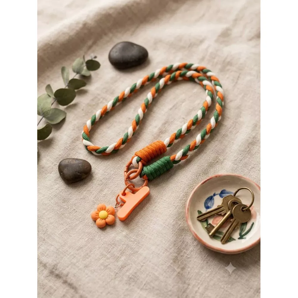 Брелок Braid Flower — Orange&Green