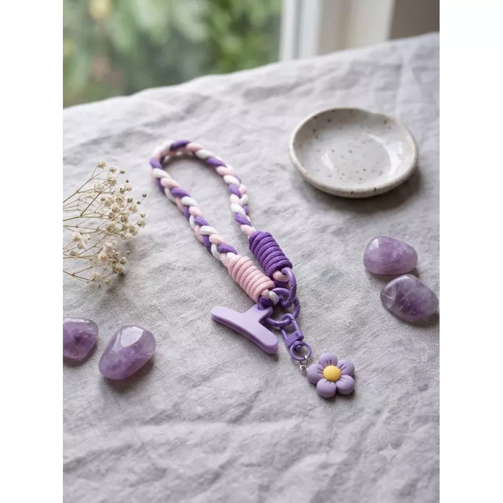Брелок Braid Flower — Purple&Pink