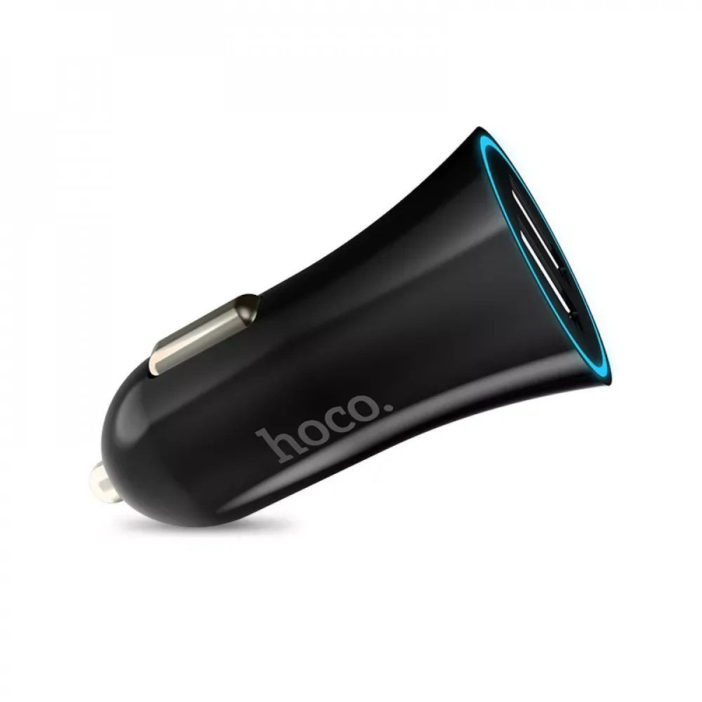 Car Charger | 12W | 2 USB — Hoco UC204 — Black — фото 4