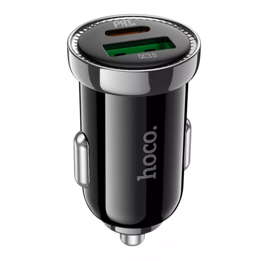 Car Charger | 20W | PD | USB QC3.0 | USB - C | — Hoco Z44 — Black