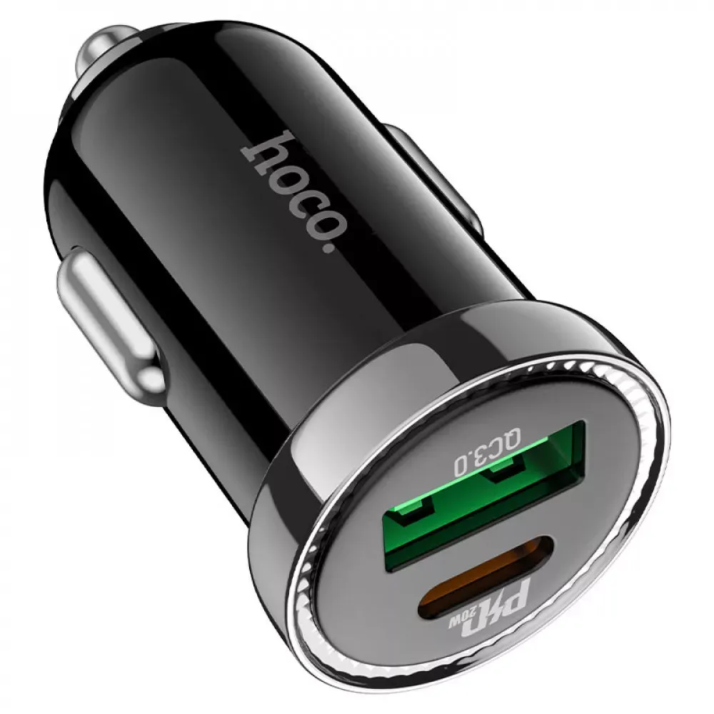 Car Charger | 20W | PD | USB QC3.0 | USB - C | — Hoco Z44 — Black — фото 4