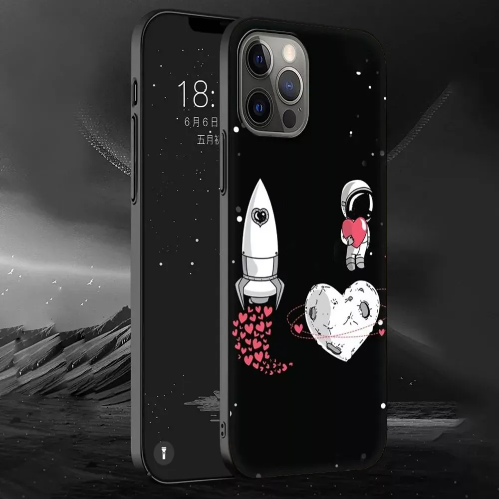 Cartoon Cosmonaut Fundas Heart TPU Case  iPhone 13 Pro Max 6.7