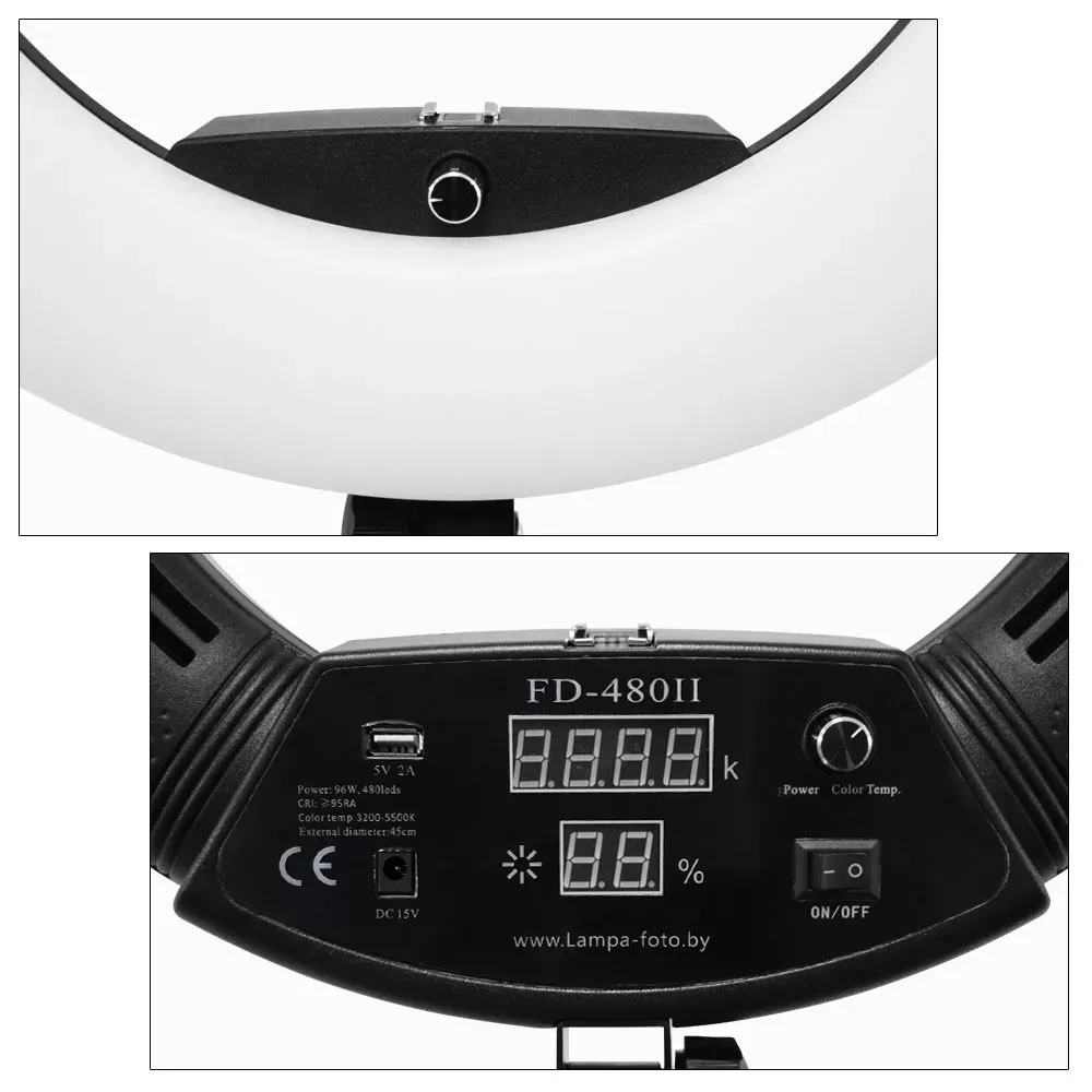 Лампа Кольцевая LED Veron FD-480 II LSD 96W White с зеркалом — фото 5