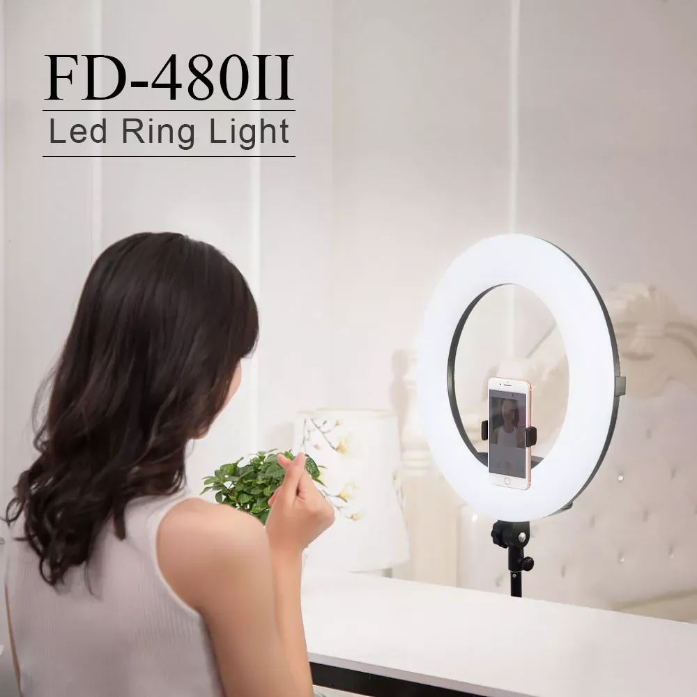 Лампа Кольцевая LED Veron FD-480 II LSD 96W White с зеркалом — фото 8