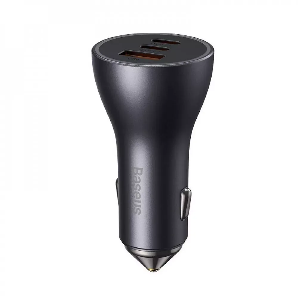 Car Charger 65W 1U 2C Baseus Golden Contactor Pro Triple Fast Charger — CGJP010013 Dark Gray