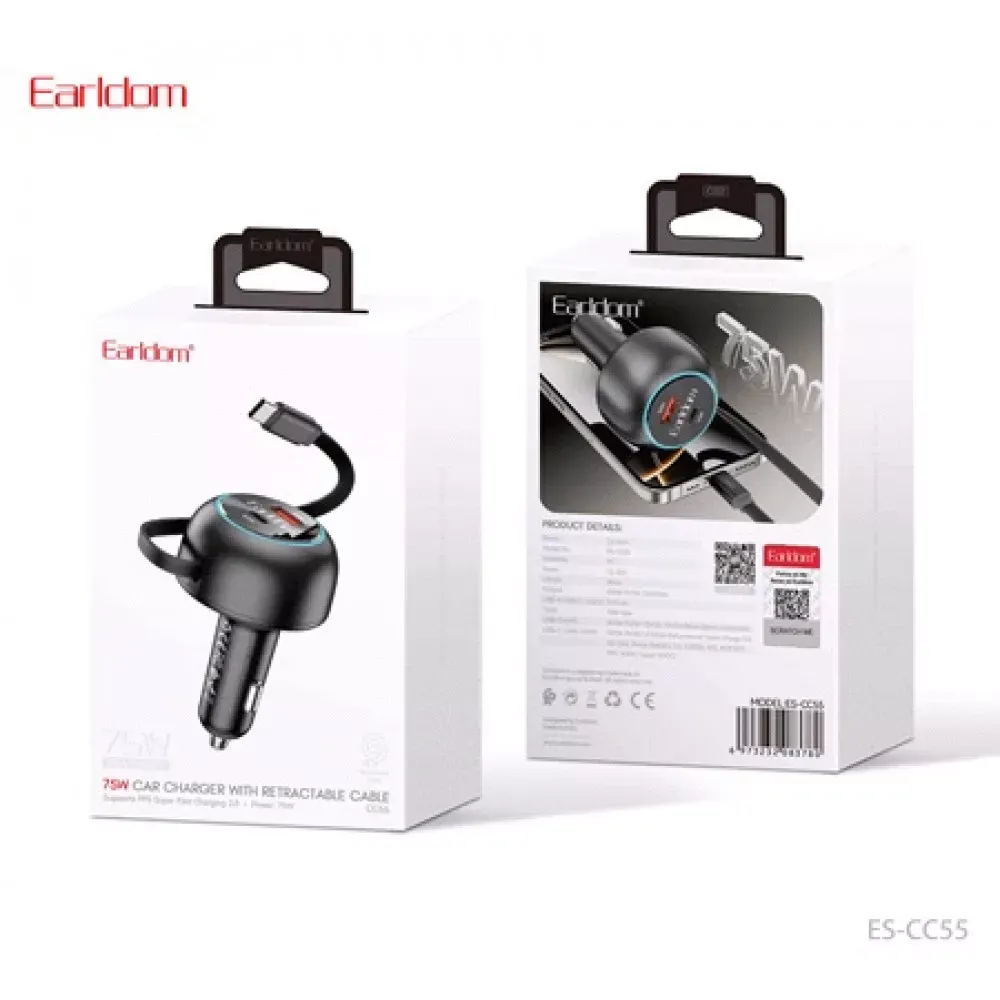 Car Charger 75W1U 1C Earldom ES-CC55 — Earldom