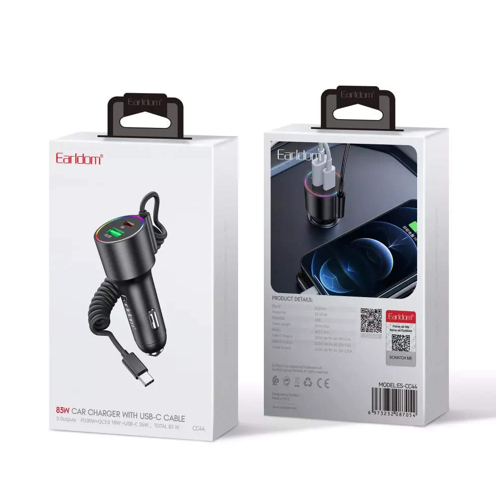 Car Charger 83W 1U 1C Earldom ES-CC44 — фото 3