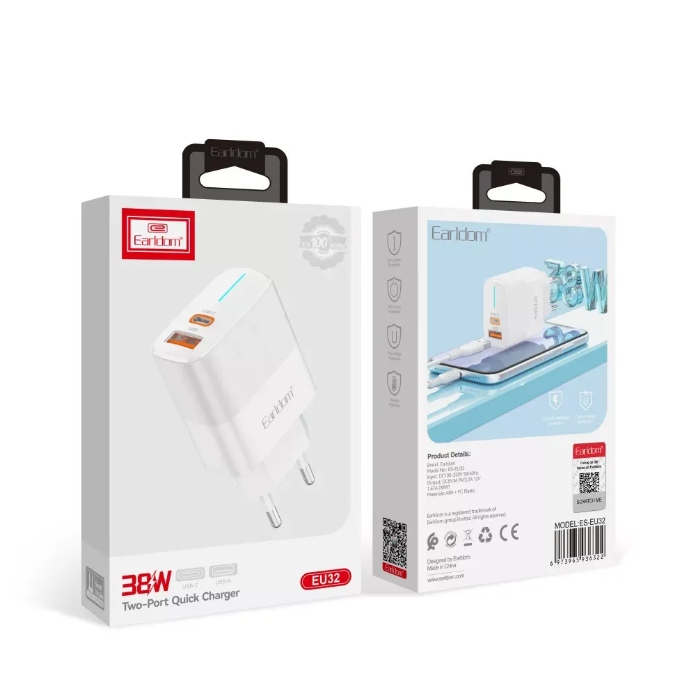 Home Charger | 20W | PD | 1U — Earldom ES-EU32C — фото 3