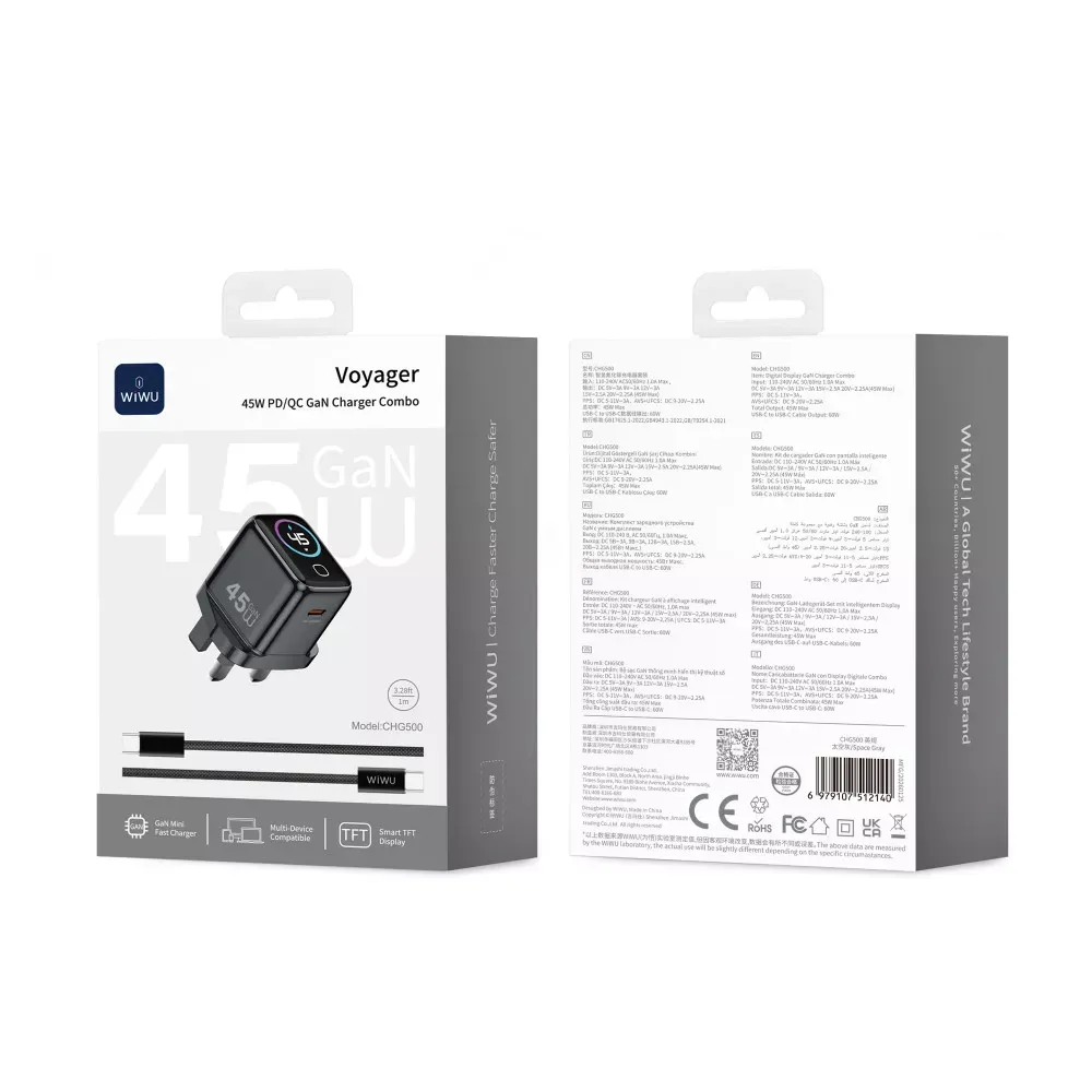 Home Charger | 45W | GaN | PD3.0 — Wiwu CHG500 — фото 3