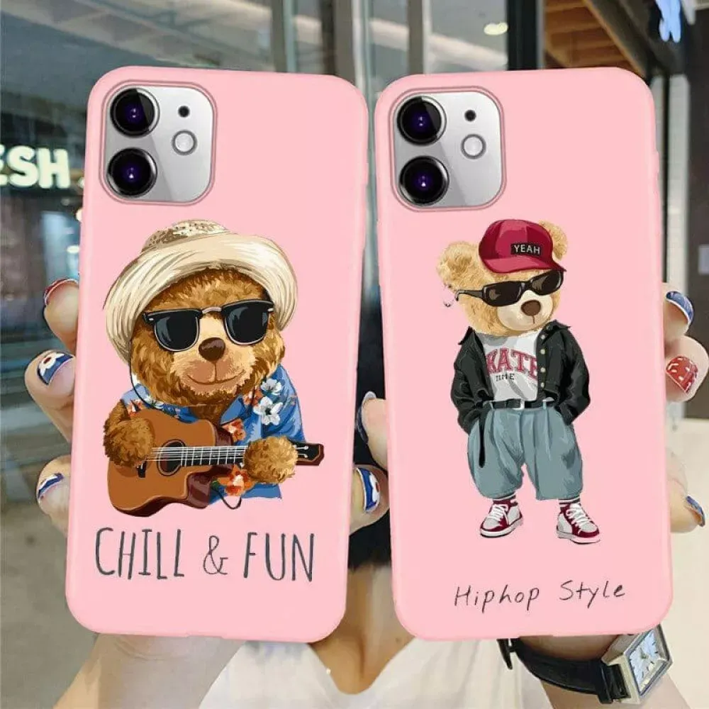Cartoon Fun Slogan Bear TPU case iPhone 13 6.1" - фото 3