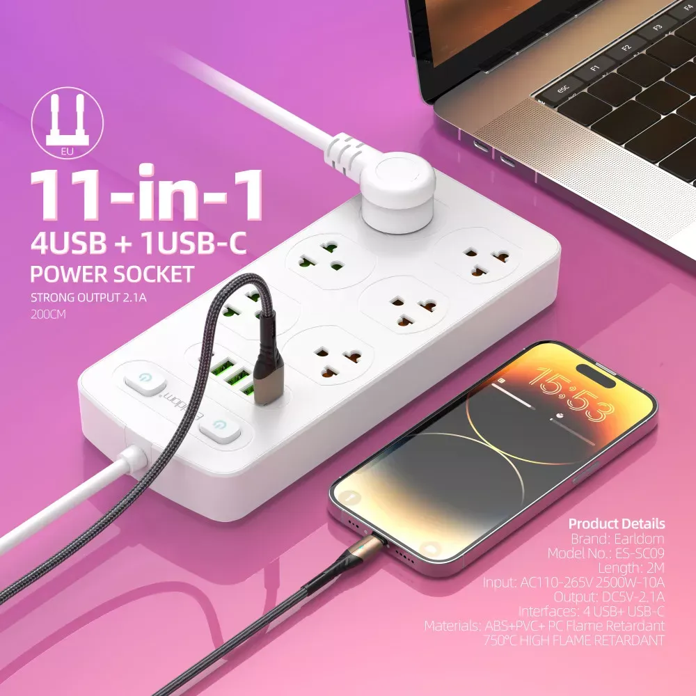 Power Extension 4U | 6P | 1C — Earldom ES-SC09 — фото 4