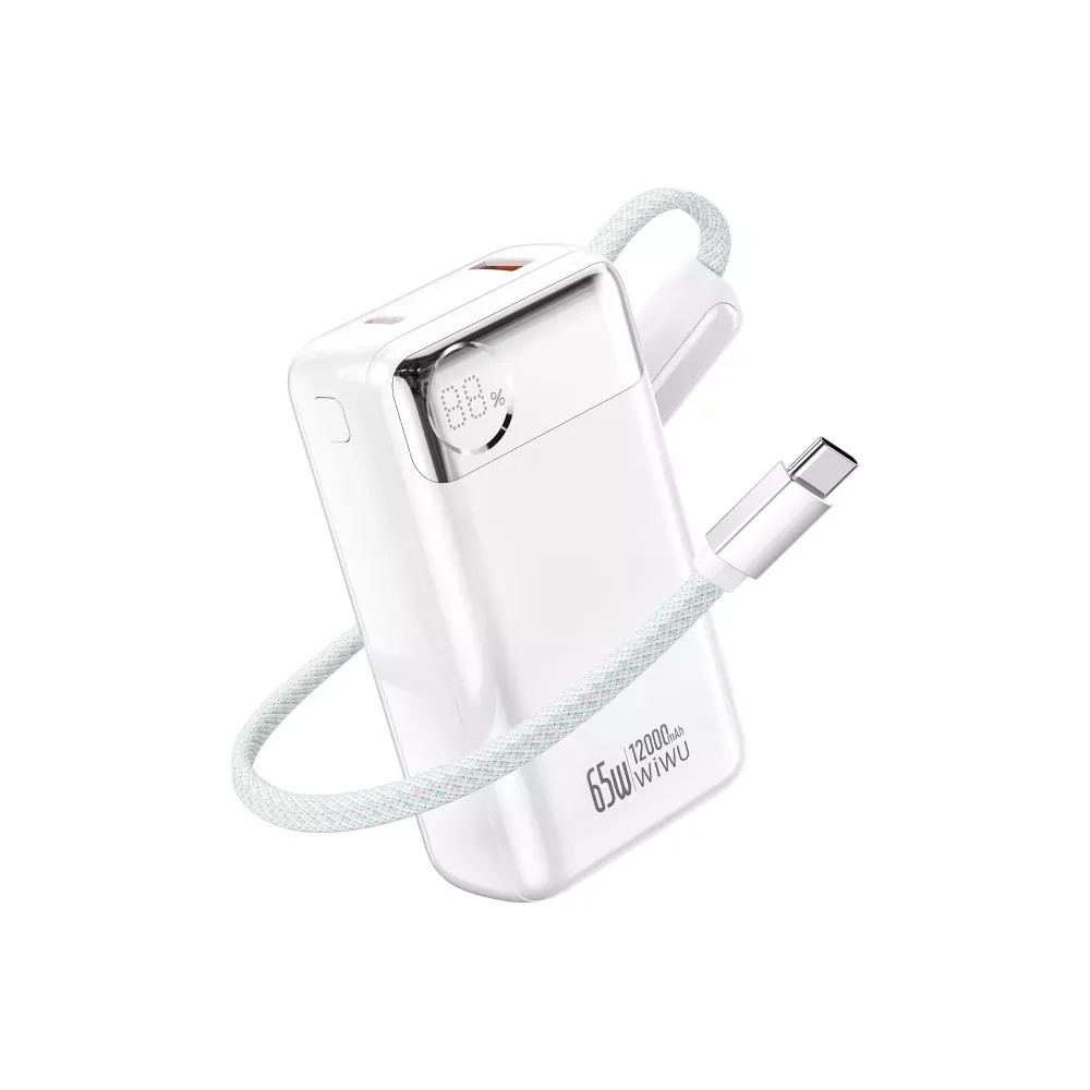 Power Bank 12000 mAh | 65W — WiWU T132 — White — Wiwu