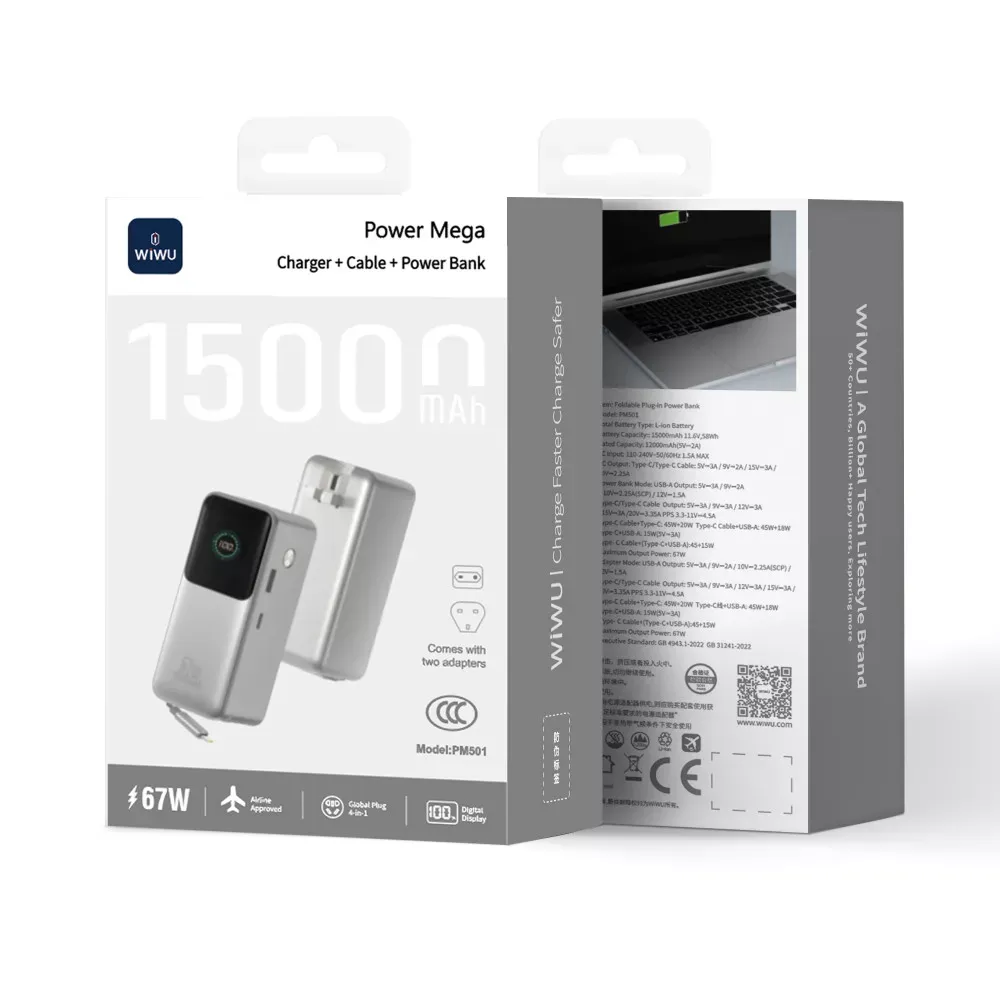 Power Bank 15000 mAh | 67W — WiWU PM501 — фото 6