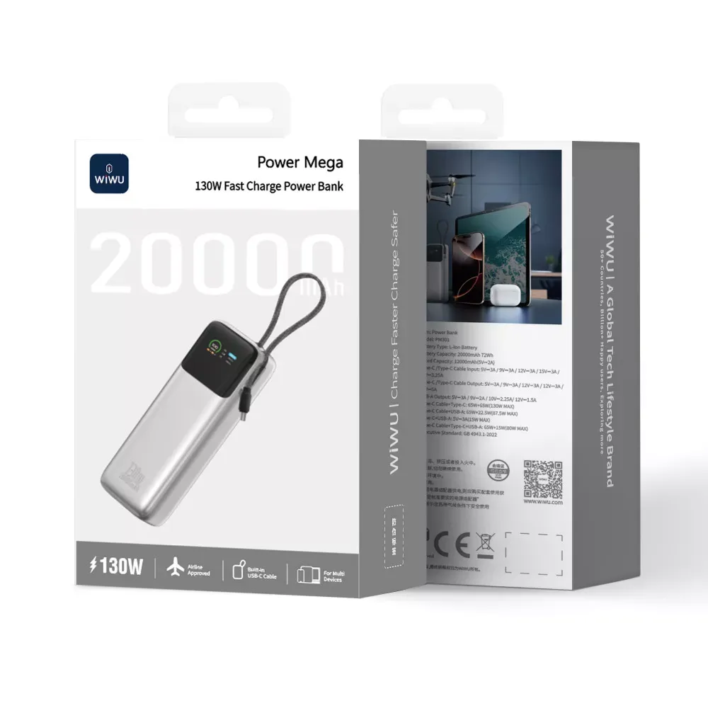 Power Bank 20000 mAh | 130W — WiWU PM301 — фото 3