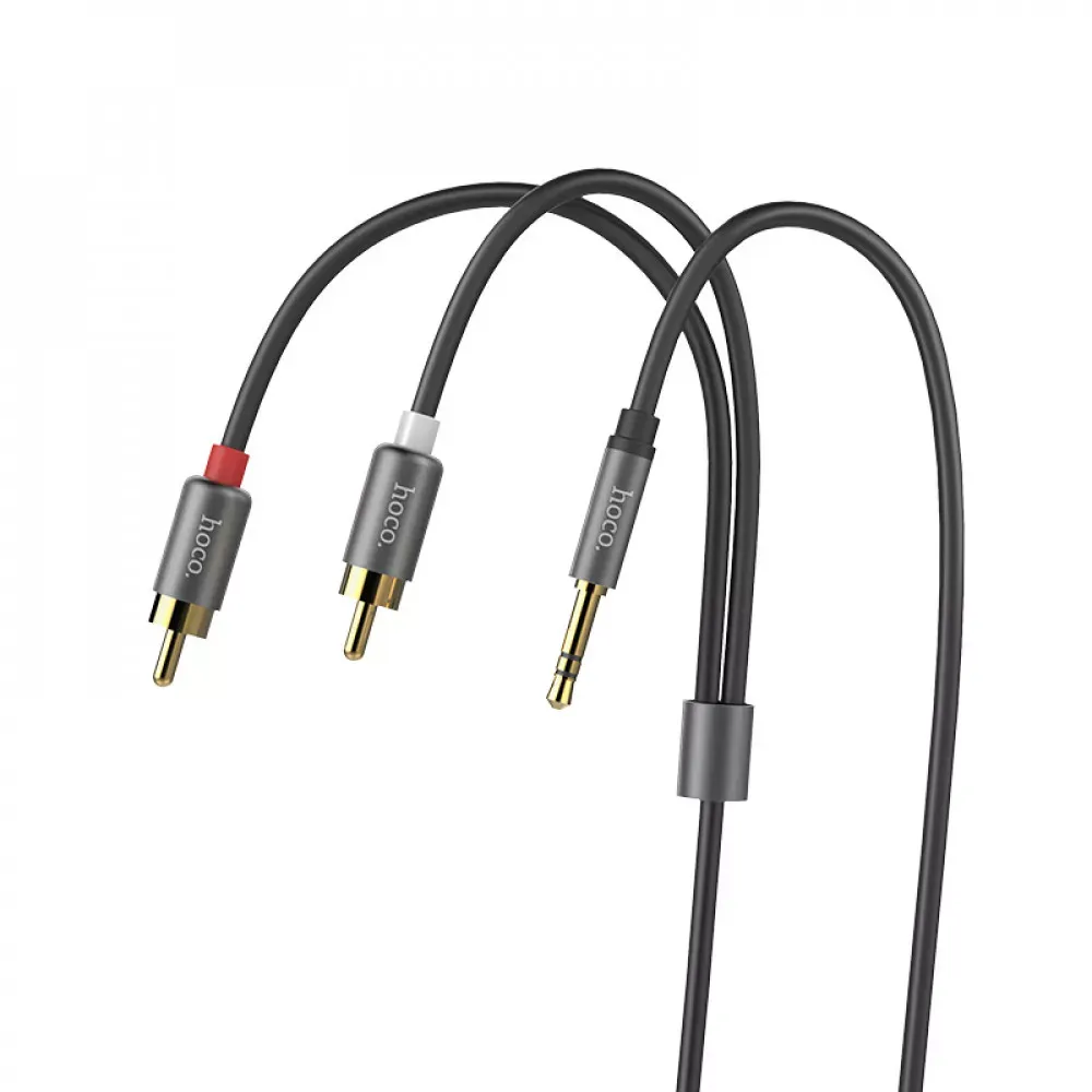 Cable Dual RCA To 3.5mm Hoco UPA10 Lotus Metal Gray — фото 5