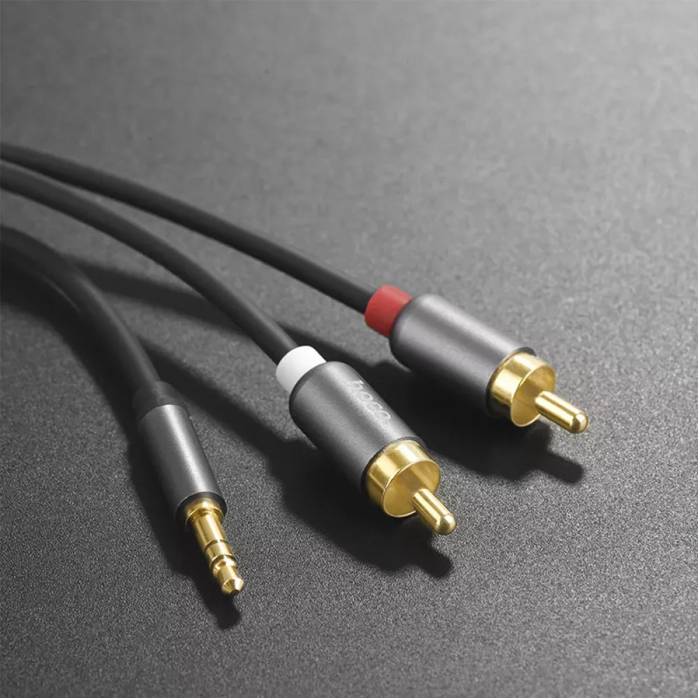 Cable Dual RCA To 3.5mm Hoco UPA10 Lotus Metal Gray — фото 6