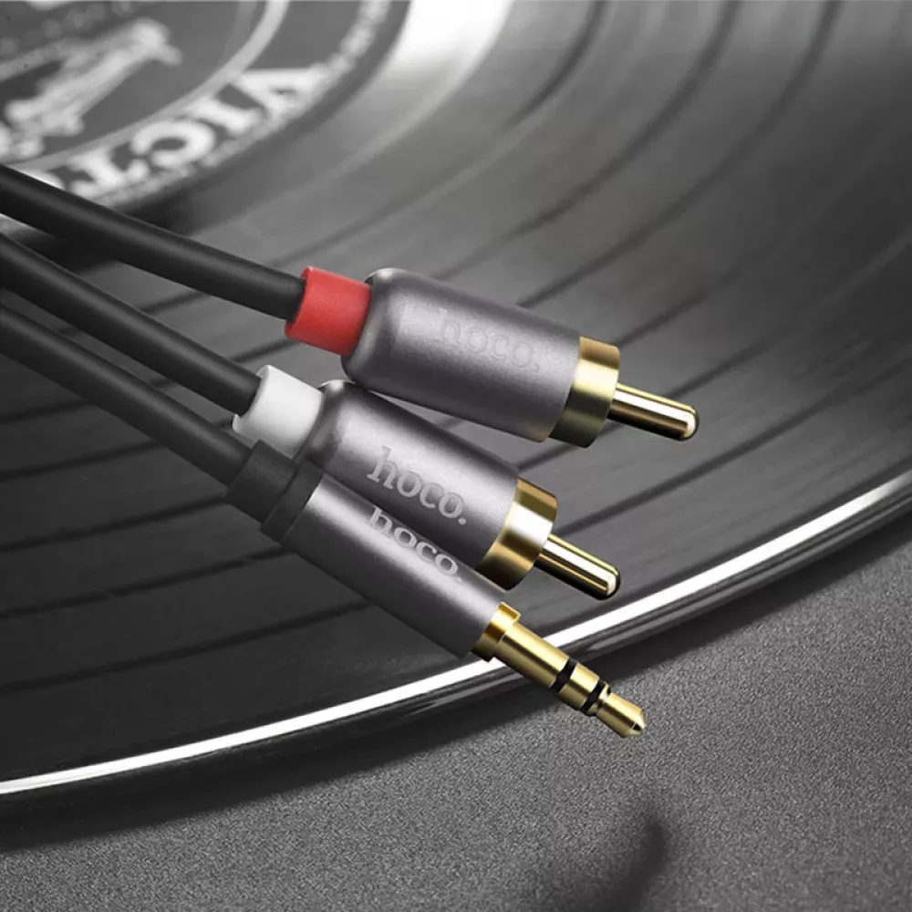 Cable Dual RCA To 3.5mm Hoco UPA10 Lotus Metal Gray — фото 8