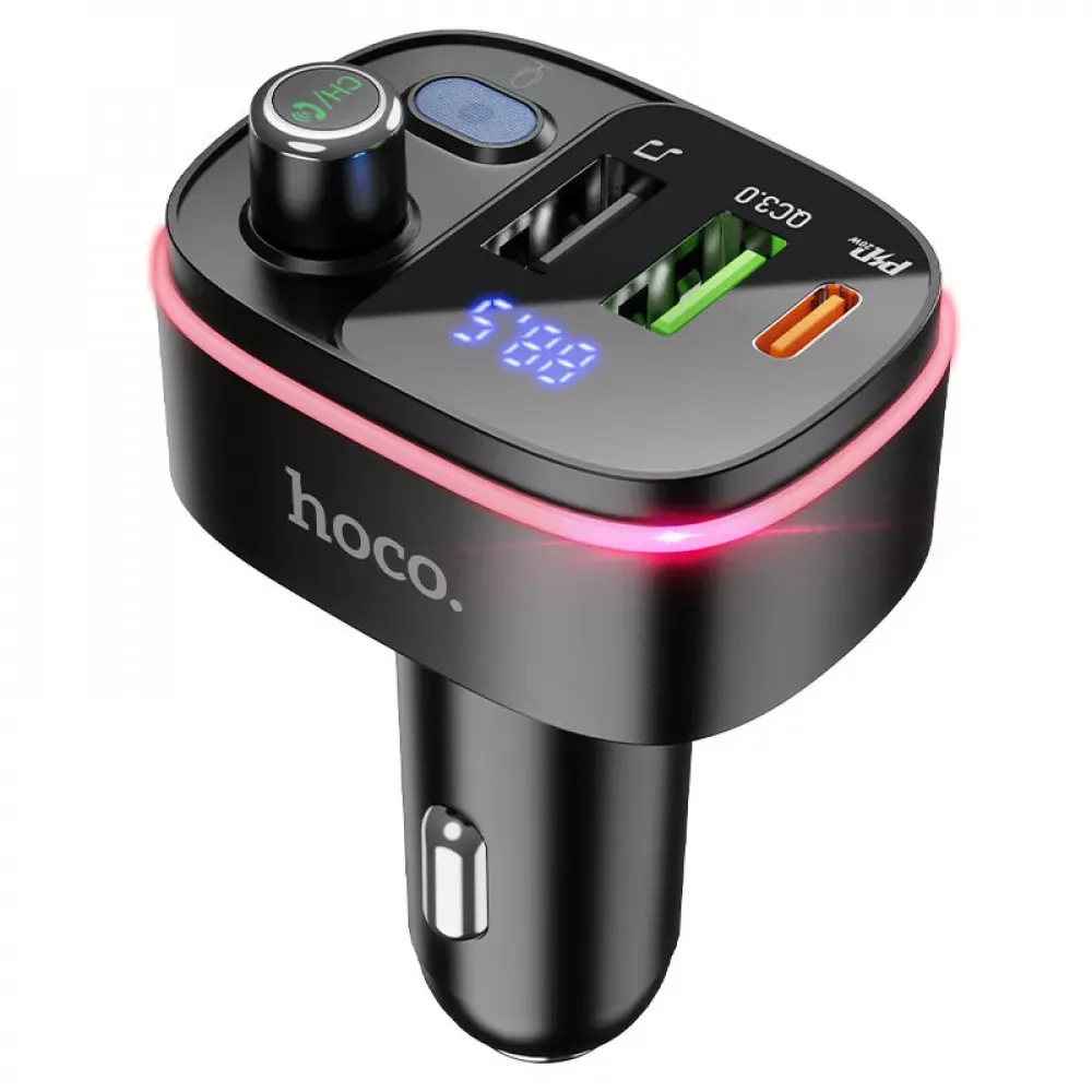 Fm Transmitter MP3 | Car Charger | 3.0A | PD20W | 2U — Hoco E62 — Black — фото 4