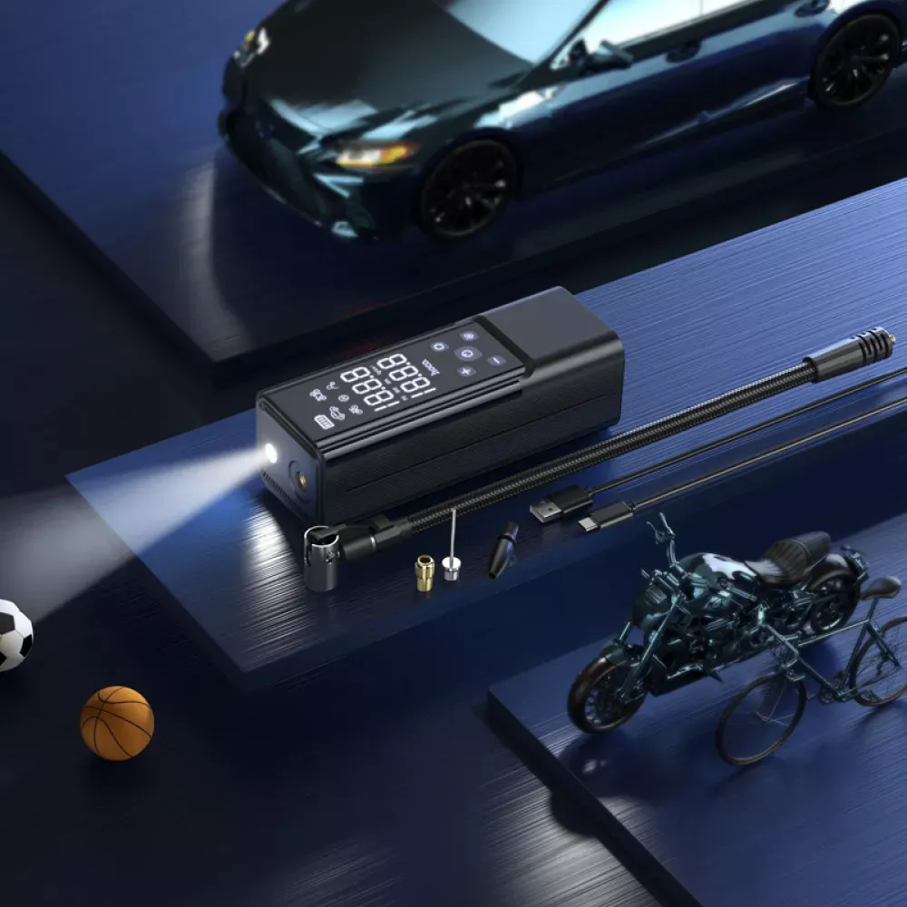 Hoco car air pump ZP7 Maddy 5000mAh 10.3bar — Black — фото 6