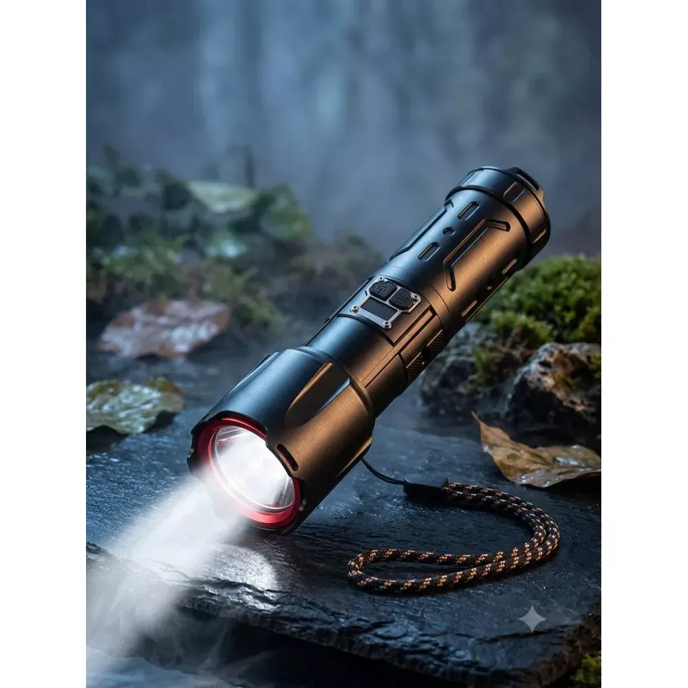 Фонарь ручной аккумуляторный с индикатором заряда, Zoom, USB - C, Power Bank — SY-2406 — Различные