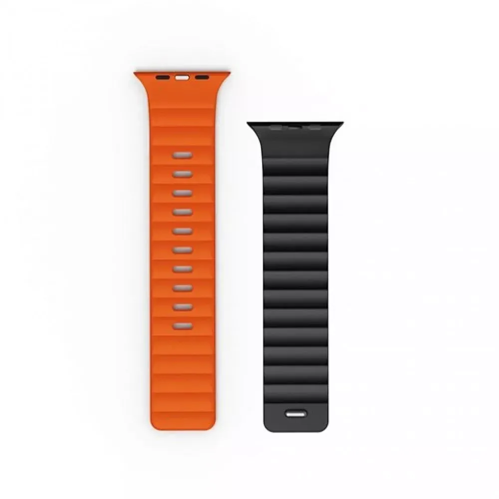 Ремінець Wiwu Wi-WB301 Apple Watch 42 44 45 49 mm — Black&Orange — Wiwu Apple Watch Series 3 42 mm, Apple Watch Series 4 44 mm, Apple Watch Series 7 45 mm, Apple Watch Series 8 49 mm