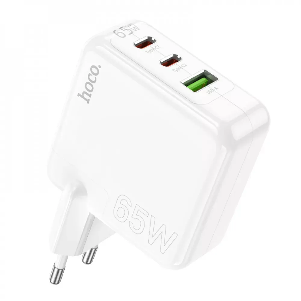 Home Charger 65W GaN 2PD QC 3.0 Hoco C115A — White — Hoco