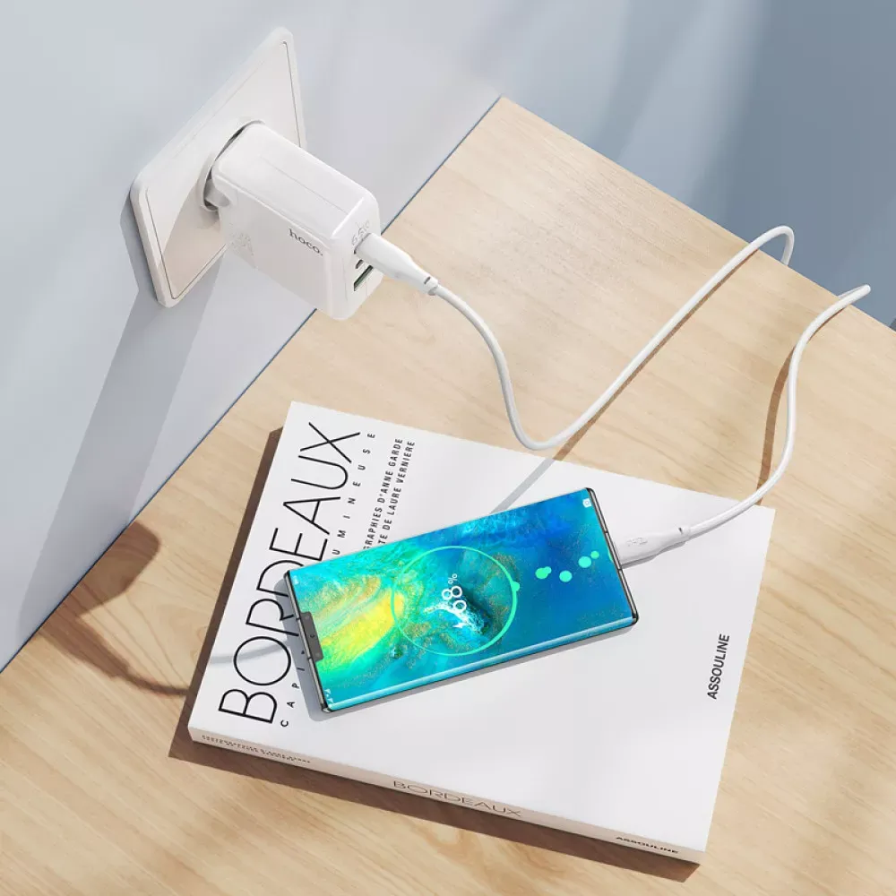 Home Charger 65W GaN 2PD QC 3.0 Hoco C115A — White — фото 6
