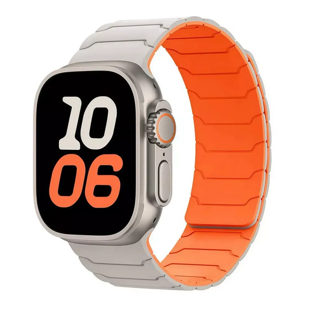Ремінець Armor Magnetic Bracelet Apple Watch 42 mm 44 mm 45 mm 49 mm — Starlight&Orange — Различные Apple Watch Series 3 42 mm, Apple Watch Series 4 44 mm, Apple Watch Series 7 45 mm, Apple Watch Series 8 49 mm