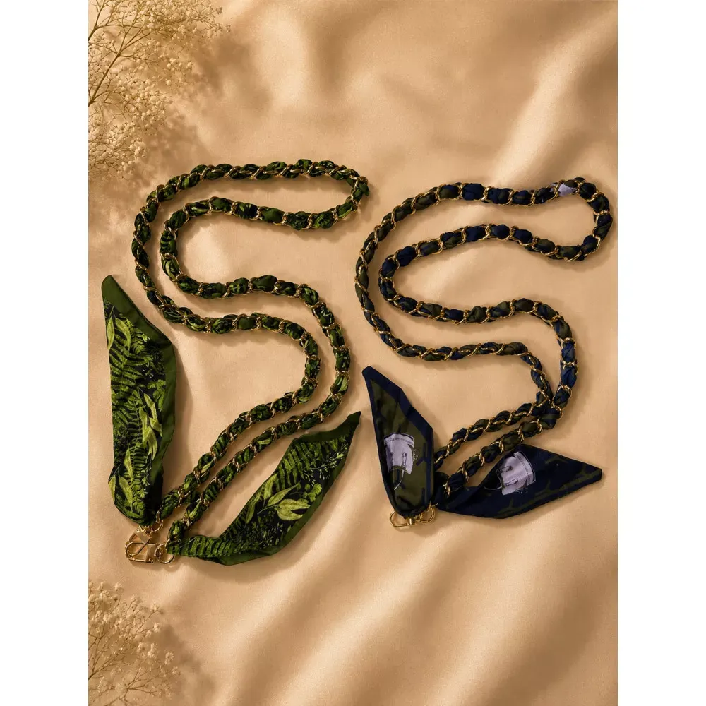 Шнурок на шею Silk Scarf — Dark Blue — фото 3
