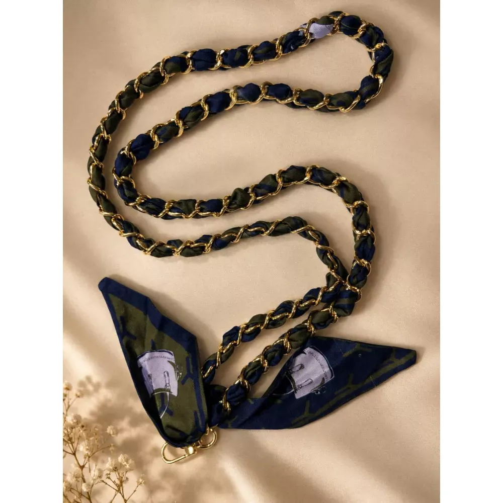 Шнурок на шею Silk Scarf — Dark Blue — фото 5