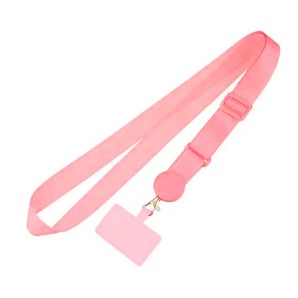 Шнурок на шею Round Clip — Neon Pink