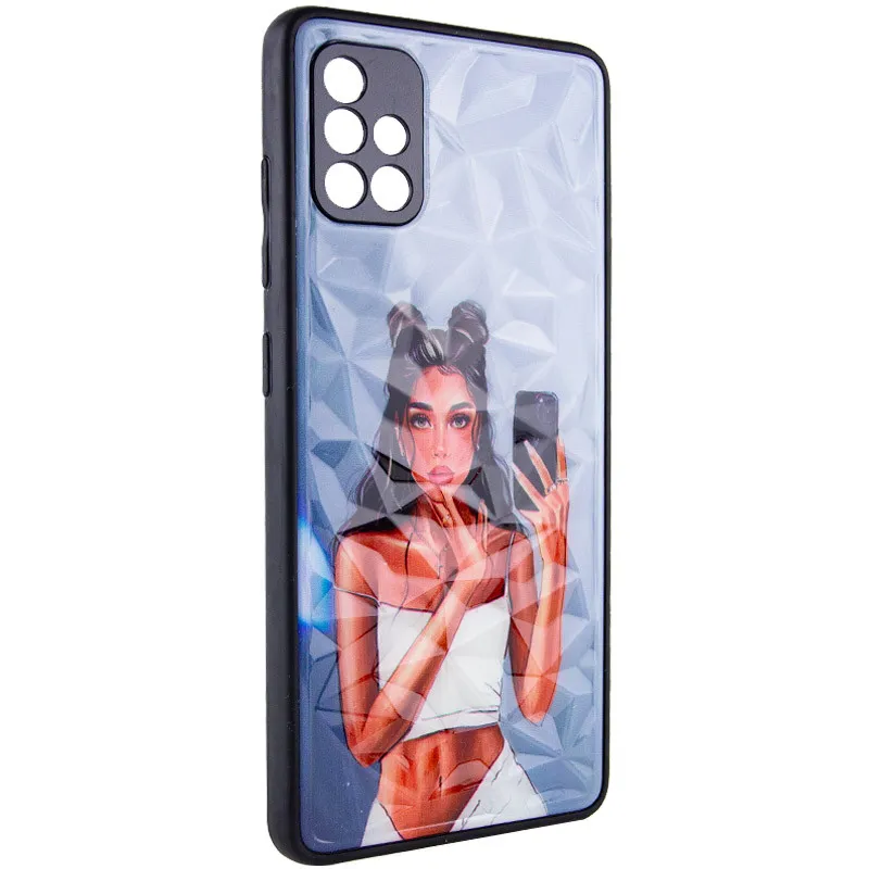TPU+PC чохол Prisma Ladies для Samsung Galaxy A51 Black in White