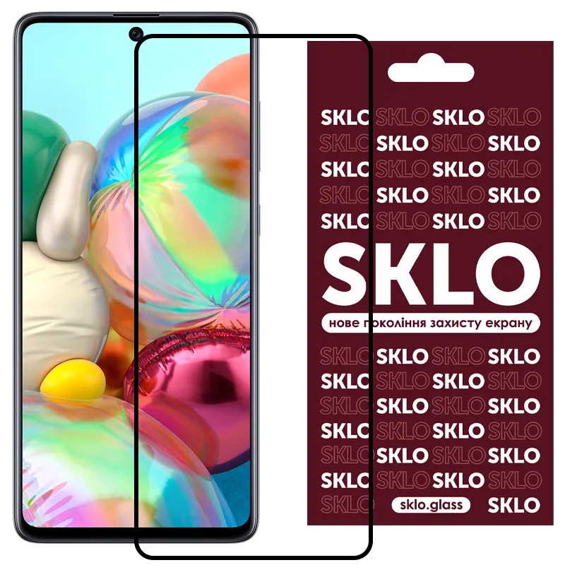 Захисне скло SKLO 3D для Samsung Galaxy A71 / Note 10 Lite / M51 / M62 / M52 Чорний