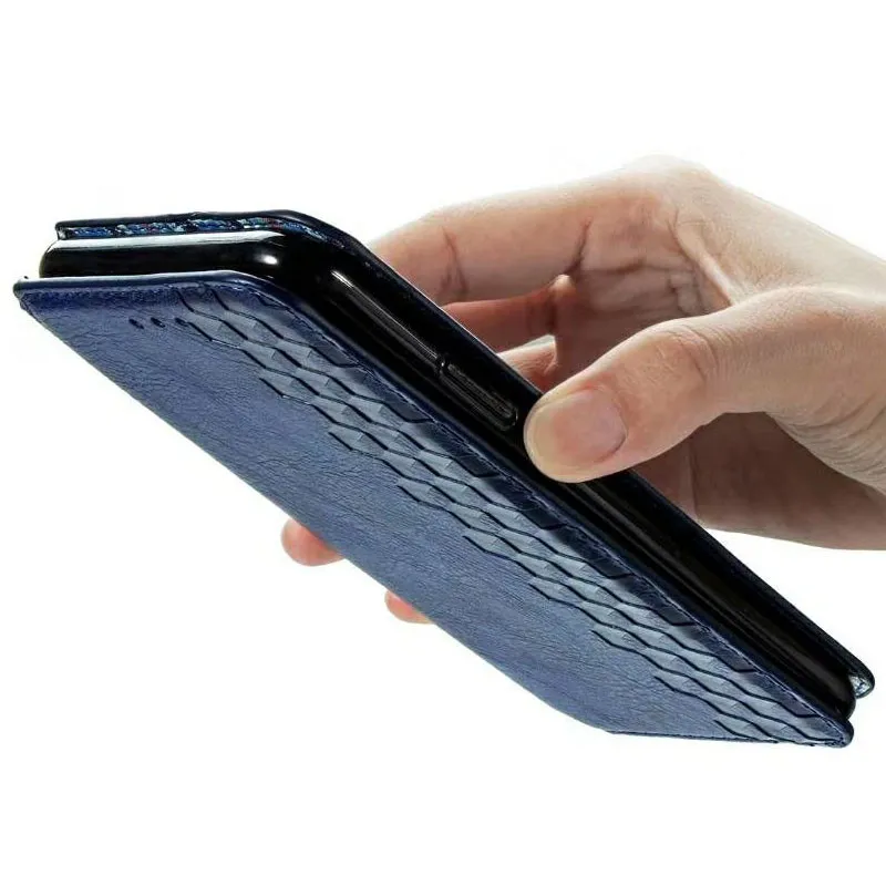 Шкіряний чохол-книжка GETMAN Cubic для Xiaomi Redmi Note 9 / Redmi 10X Синій — фото 3