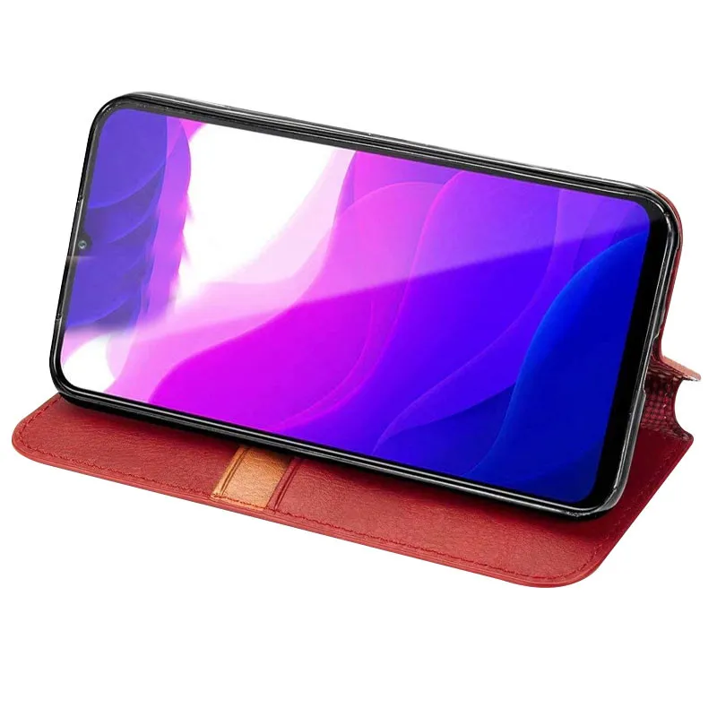 Шкіряний чохол-книжка GETMAN Cubic для Xiaomi Redmi Note 9s / Note 9 Pro / Note 9 Pro Max Червоний — фото 5