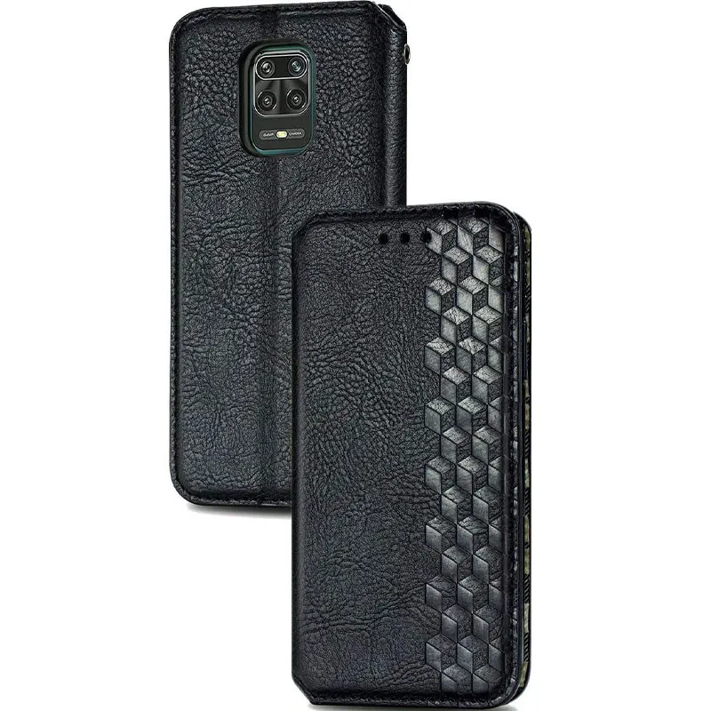 Шкіряний чохол-книжка GETMAN Cubic для Xiaomi Redmi Note 9s / Note 9 Pro / Note 9 Pro Max Чорний — фото 4