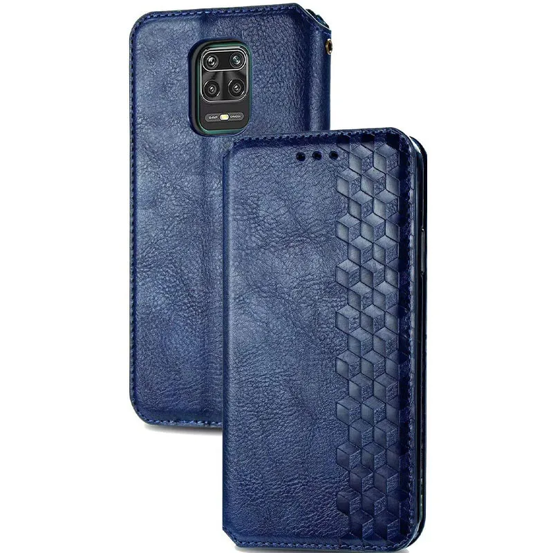 Шкіряний чохол-книжка GETMAN Cubic для Xiaomi Redmi Note 9s / Note 9 Pro / Note 9 Pro Max Синій — фото 3