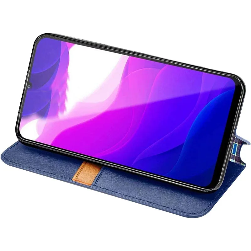 Шкіряний чохол-книжка GETMAN Cubic для Xiaomi Redmi Note 9s / Note 9 Pro / Note 9 Pro Max Синій — фото 4